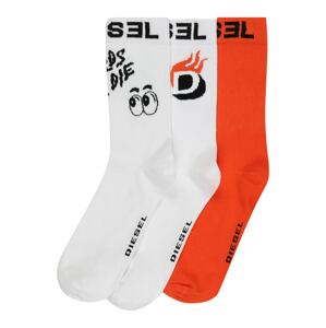 DIESEL Ponožky 'SKM-RAY'  bílá / černá / svítivě oranžová