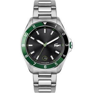 LACOSTE Analogové hodinky  stříbrná / zelená