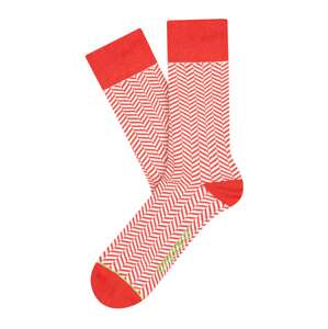 CHEERIO* Ponožky 'HERRINGBONE HOMIE'  červená / bílá
