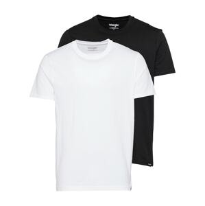 WRANGLER Tričko  černá / bílá
