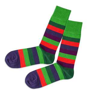 DillySocks Ponožky  trávově zelená / tmavě fialová / karmínově červené