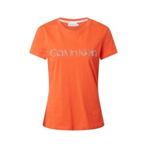 Calvin Klein Tričko  oranžově červená / stříbrná