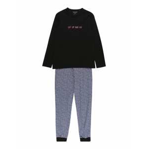 SCHIESSER Pyžamo  šedá / pink / černá