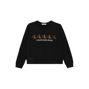 Calvin Klein Jeans Mikina  černá / bílá / karamelová