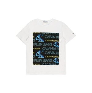 Calvin Klein Jeans Tričko  bílá / černá / limone / modrá