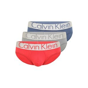 Calvin Klein Underwear Slipy  modrá / šedá / červená