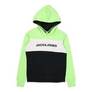 Jack & Jones Junior Mikina  světle zelená / bílá / černá