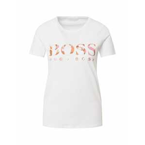 BOSS Orange Tričko 'C_Etiboss1'  bílá / hnědá / růžová / béžová