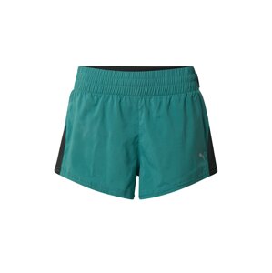 PUMA Sportovní kalhoty  černá / zelená
