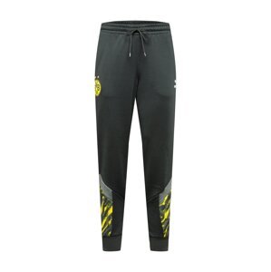 PUMA Sportovní kalhoty  černá / žlutá / tmavě šedá