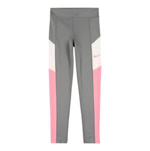 NIKE Sportovní kalhoty 'TROPHY'  tmavě šedá / bílá / pink