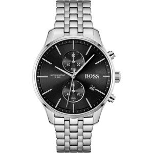 BOSS Casual Analogové hodinky 'ASSOCIATE'  stříbrná / černá