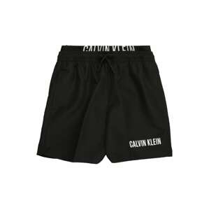 Calvin Klein Swimwear Plavecké šortky 'MEDIUM DOUBLE WAISTBAND'  černá