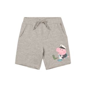 NAME IT Kalhoty 'Peppa Pig'  šedý melír / pink / bílá / zelená / světlemodrá