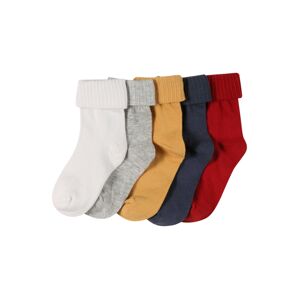 OVS Ponožky  bílá / šedý melír / zlatě žlutá / marine modrá / karmínově červené