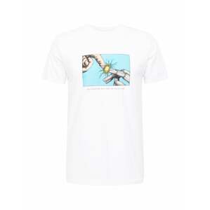 Wemoto T-Shirt 'NEW LIFE'  bílá / šedá / tyrkysová / žlutá