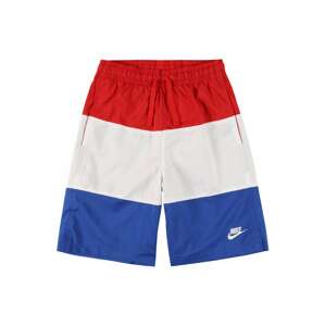 Nike Sportswear Kalhoty královská modrá / ohnivá červená / bílá
