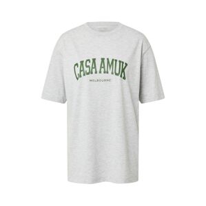 CASA AMUK Oversized tričko 'Varsity'  šedý melír / tmavě zelená