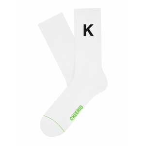 CHEERIO* Ponožky 'Alphabest K'  bílá / černá / zelená