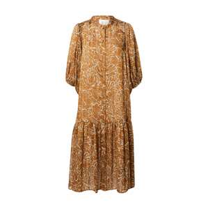 SECOND FEMALE Košilové šaty 'Fijito' krémová / světlemodrá / hnědá