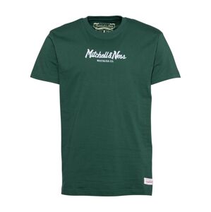 Mitchell & Ness Tričko 'PINSCRIPT'  smaragdová / bílá