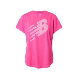 new balance Funkční tričko  tmavě růžová / bílá