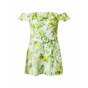 Forever New Jumpsuit 'Brodie Bardot'  bílá / citronová / pastelově zelená / trávově zelená / světle zelená