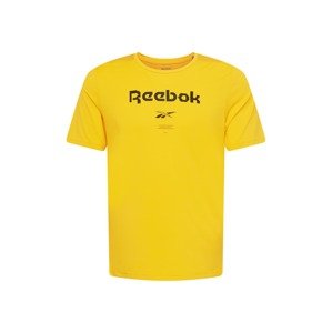 Reebok Sport Funkční tričko  černá / zlatě žlutá