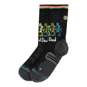 Stance Sportovní ponožky 'DANCING DEAD'  černá / kiwi / tyrkysová / bílá / svítivě růžová