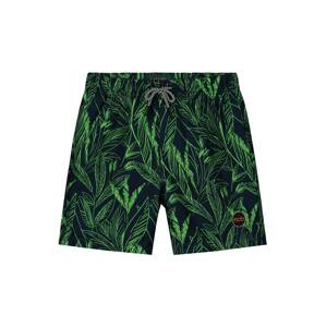 Shiwi Plavecké šortky 'Scratched leaves' marine modrá / svítivě zelená