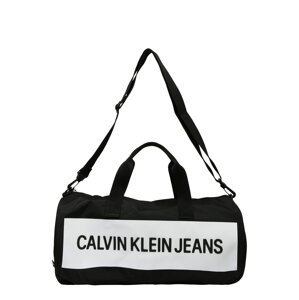 Calvin Klein Jeans Cestovní taška  černá / bílá