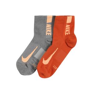 NIKE Sportovní ponožky  šedá / oranžová / jasně oranžová / světle šedá