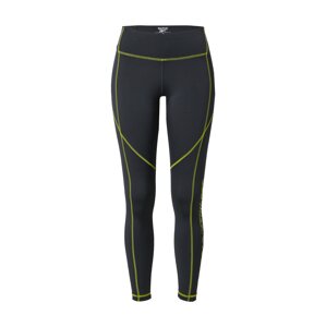 Reebok Sport Sportovní kalhoty svítivě žlutá / černá