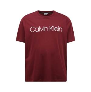 Calvin Klein Big & Tall Tričko  vínově červená / bílá