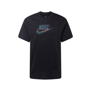 Nike Sportswear Tričko  černá / chladná modrá / světle fialová / světle žlutá
