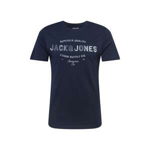 JACK & JONES Tričko  námořnická modř / bílá