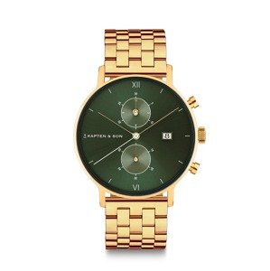 Kapten & Son Analogové hodinky  zlatá / zelená