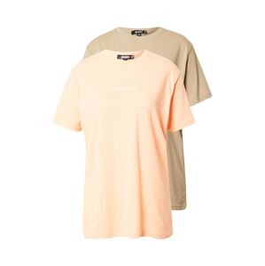 Missguided T-Shirt  broskvová / světle béžová
