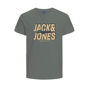 Jack & Jones Junior Tričko  kámen / pastelově oranžová / antracitová