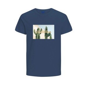 Jack & Jones Junior Tričko 'Booster'  námořnická modř / béžová / opálová / zelená
