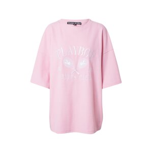 Missguided Oversized tričko  pink / bílá