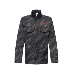 Nike Sportswear Přechodná bunda šedá / tmavě šedá / jasně oranžová / černá