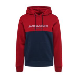 JACK & JONES Mikina 'Urban'  námořnická modř / karmínově červené / bílá