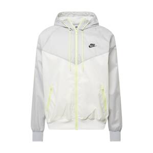 Nike Sportswear Přechodná bunda  světle šedá / svítivě žlutá / černá / bílá