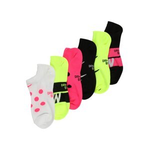 NIKE Sportovní ponožky  svítivě žlutá / černá / pink / bílá / šedá