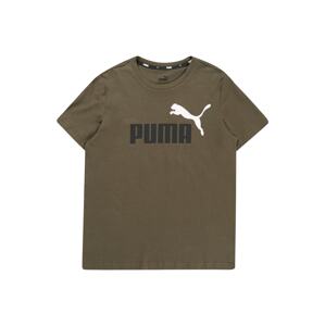 PUMA Funkční tričko khaki / černá / bílá