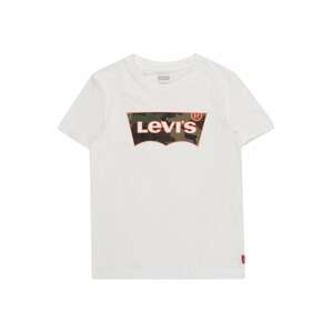 LEVI'S Tričko  bílá / khaki / oranžová