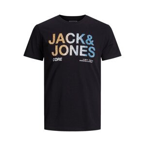 JACK & JONES Tričko  modrá / oranžová / černá / bílá
