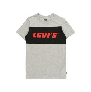 LEVI'S Tričko  šedý melír / černá / ohnivá červená