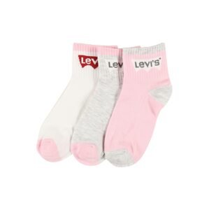 LEVI'S Ponožky  bílá / světle růžová / šedý melír / červená